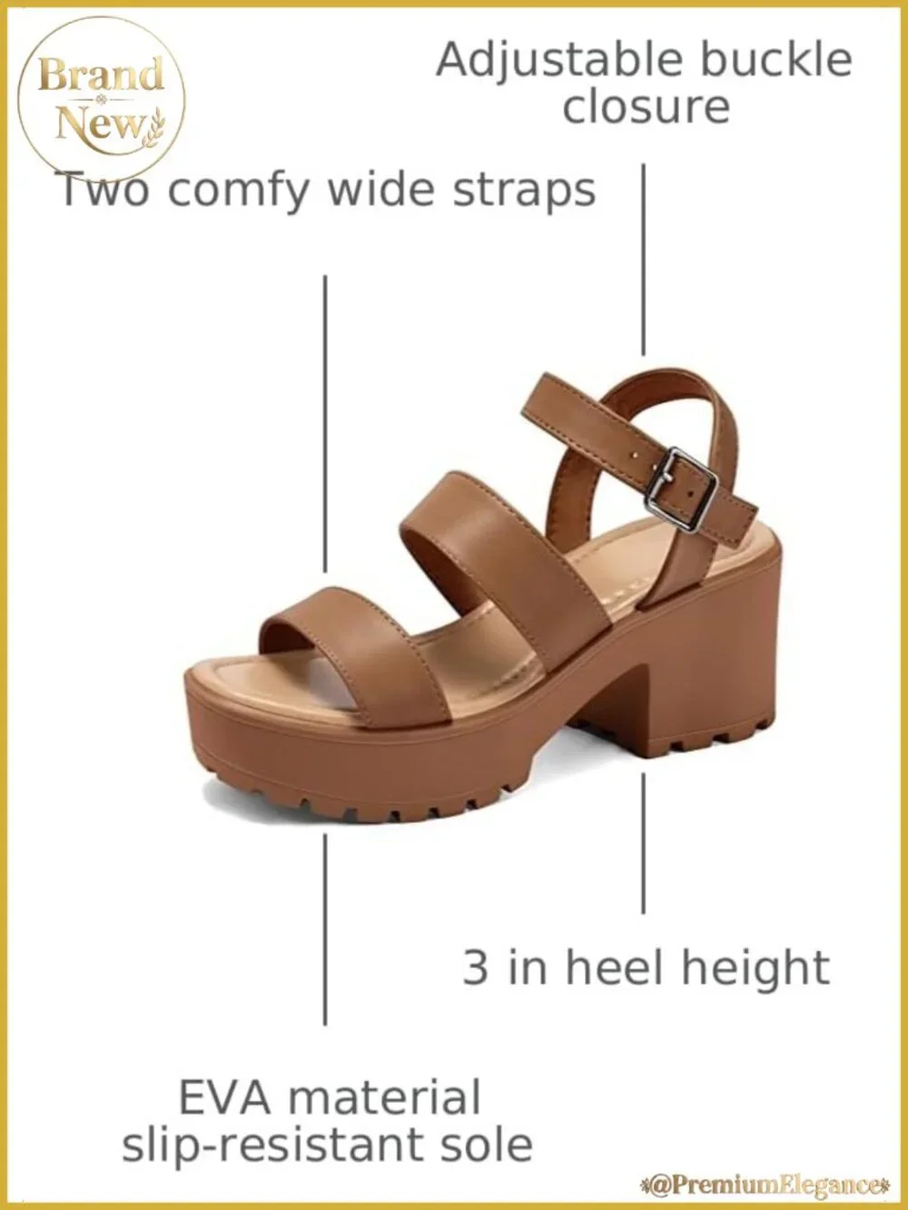 Women's Platform Sandals Chunky Heel Lug Sole Ankle Strap Open Toe Shoes